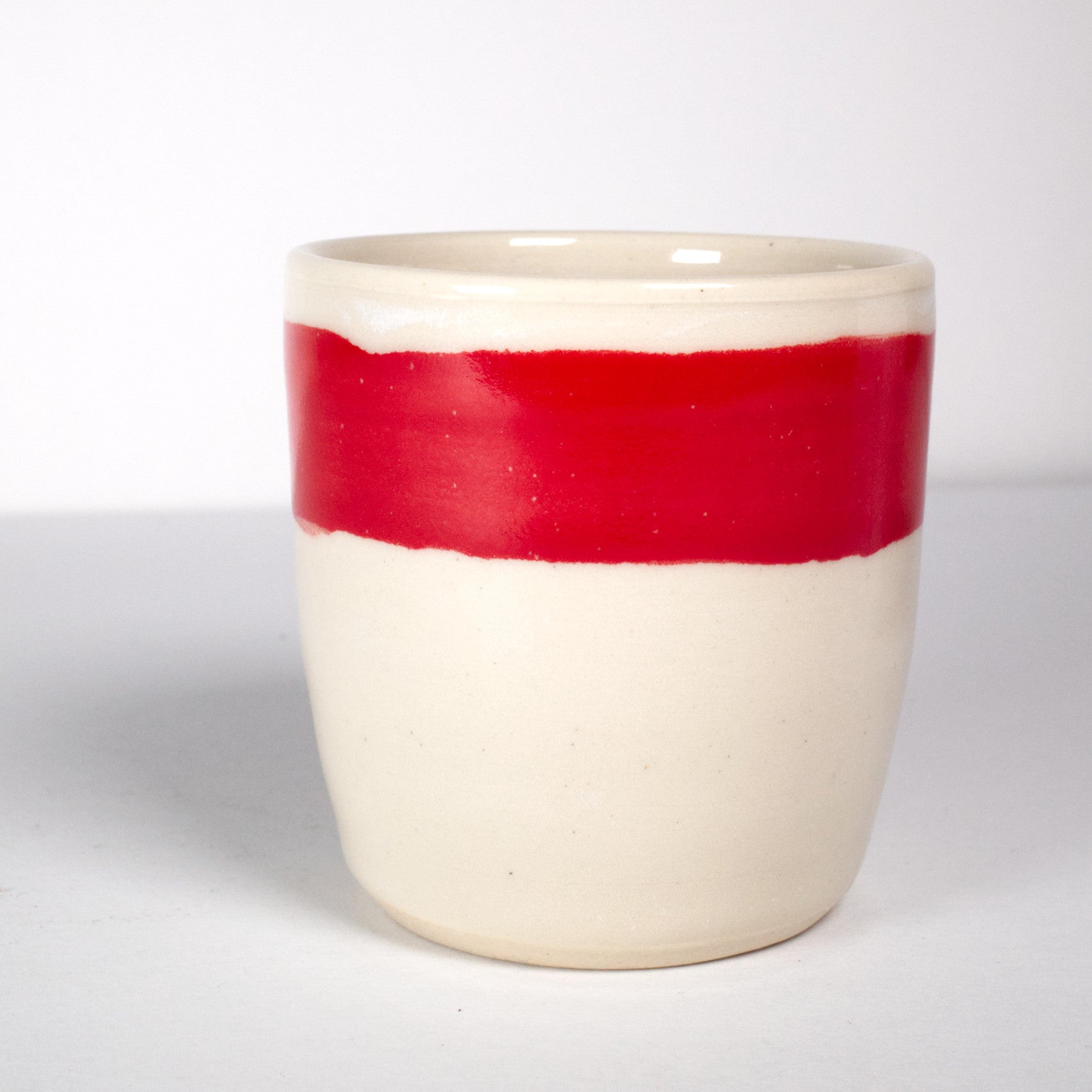 Short Ceramic Coffee Mug - Stripes